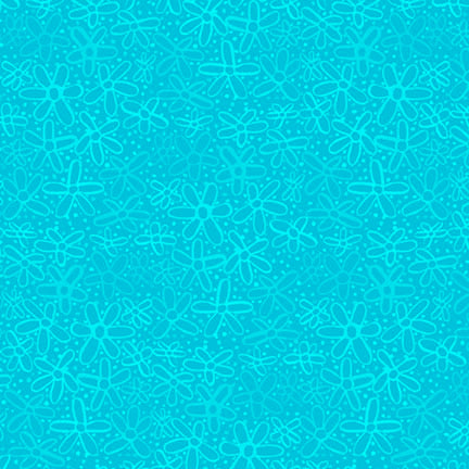 Color Crush - Doodle Flowers Turquoise