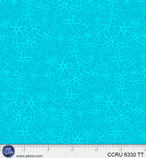 Color Crush - Doodle Flowers Turquoise