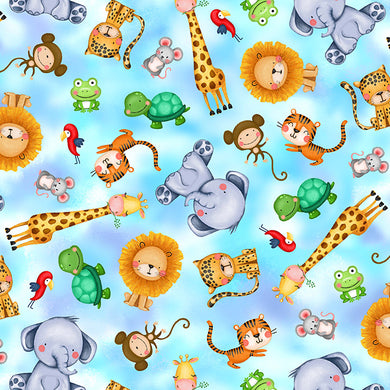 Jungle Paradise - Animal Babies - Blue