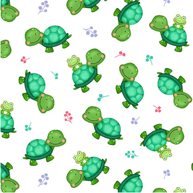 Jungle Paradise - Turtle and Frog - White
