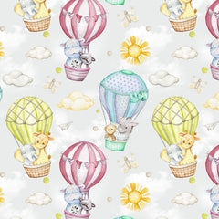 Hot Air Balloons - Grey Backing - 108