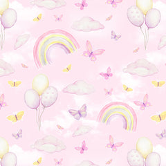 Rainbows & Butterflies - Pink Backing - 108