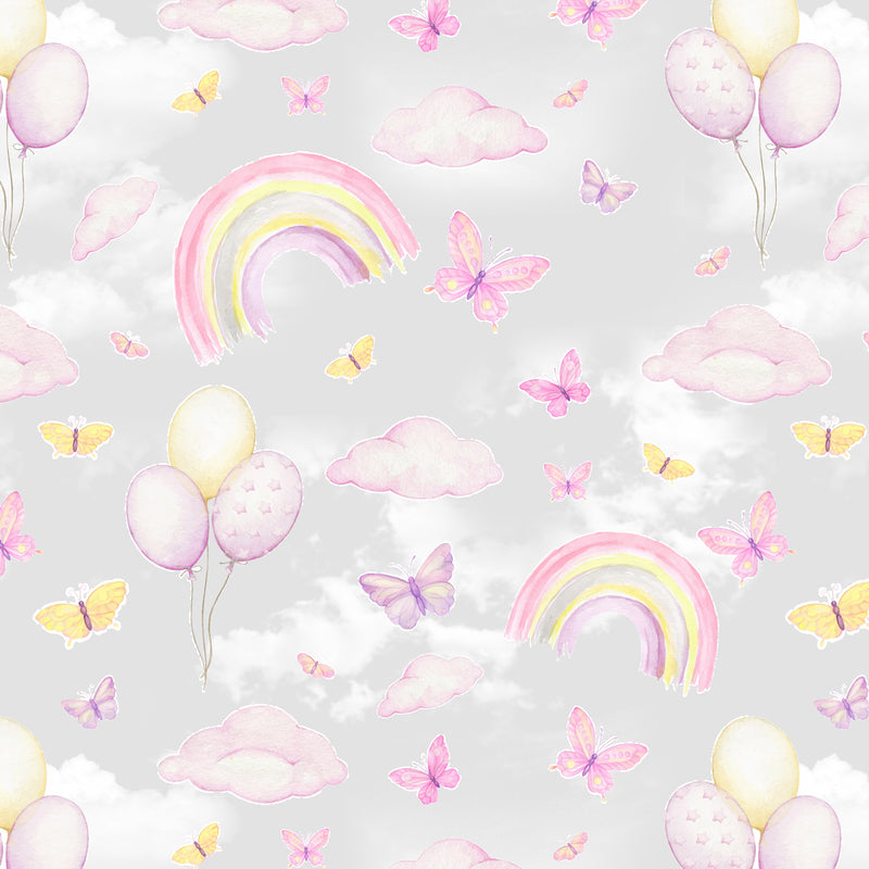 Rainbows & Butterflies - Grey Backing - 108