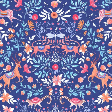 Cloud Forest - Mirrored Animals in Blue