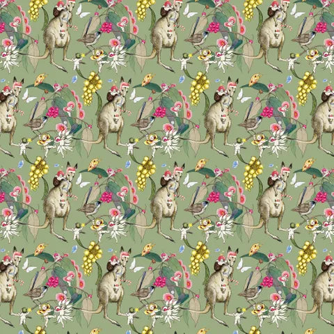 May Gibbs Christmas - Advent Kangaroos Green