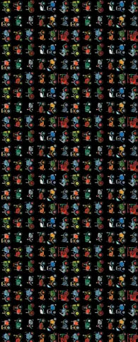 Wideload Backing - Red Tractor Designs - Tractors on Black - 108