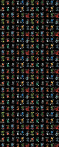 Wideload Backing - Red Tractor Designs - Tractors on Black - 108"