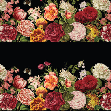 Butterfly Bouquets - Charcoal Border