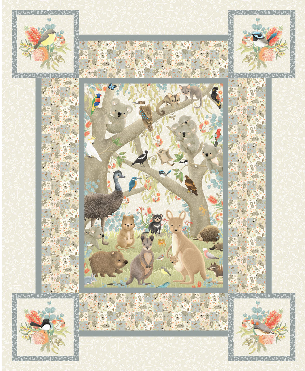 Jen Digital Art Cot Panel - Animal Scene