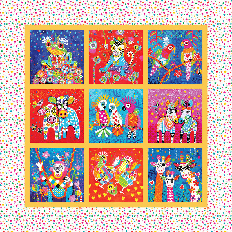 Smile Style Quilt Panel - Animal Brights