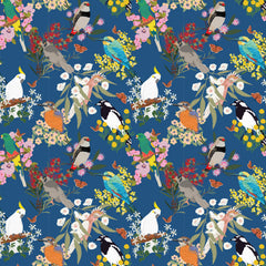 Aussie Backyard – Backyard Birds Blue – DV7876 quilting fabric by Robyn Hammond for Devonstone Collection