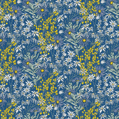 Aussie Backyard – Daisies & Wattle Blue – DV7879 quilting fabric by Robyn Hammond for Devonstone Collection