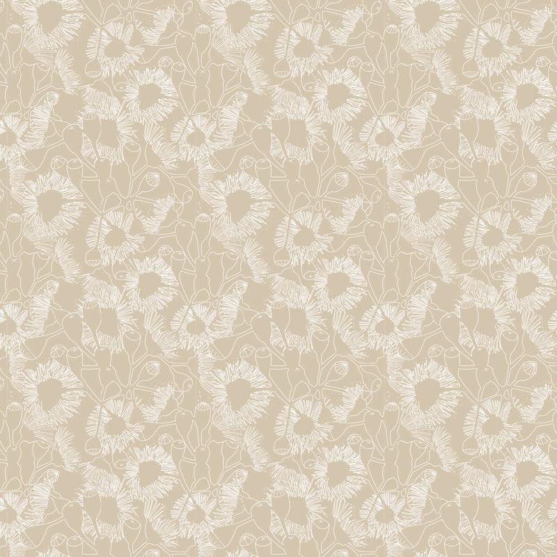Aussie Backyard – Gum Blossom Sketch Sand – DV7881 quilting fabric by Robyn Hammond for Devonstone Collection