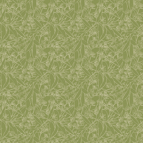 Aussie Backyard – Kangaroo Paw Sketch Olive – DV7883 quilting fabric by Robyn Hammond for Devonstone Collection