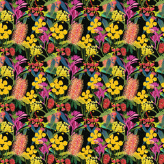 Aussie Backyard – Native Garden Black – DV7884 quilting fabric by Robyn Hammond for Devonstone Collection