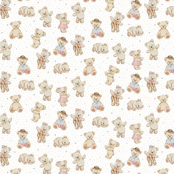 Bed Buds - Teddies on White