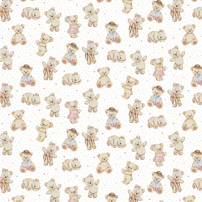 Bed Buds - Teddies on White