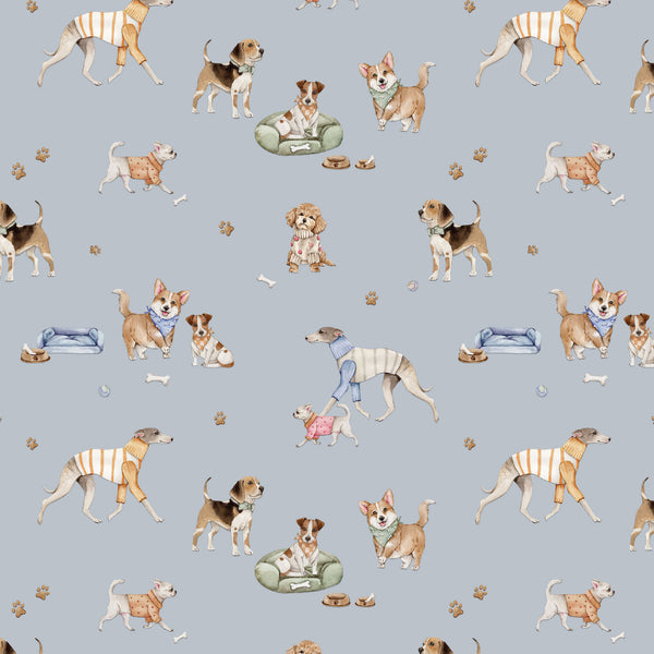 Sew Many Animals - Playful Pups - Blue - DV8000