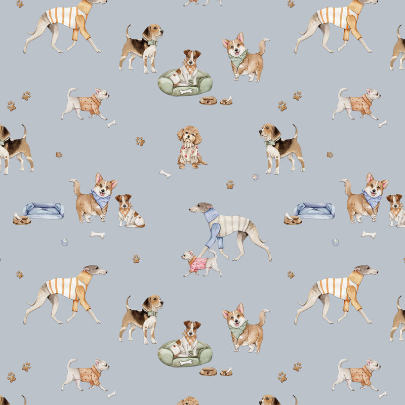 Sew Many Animals - Playful Pups - Blue - DV8000