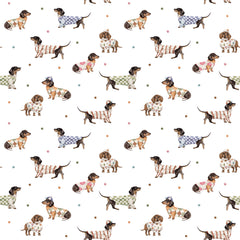 Sew Many Animals - Dachshunds - White - DV8003