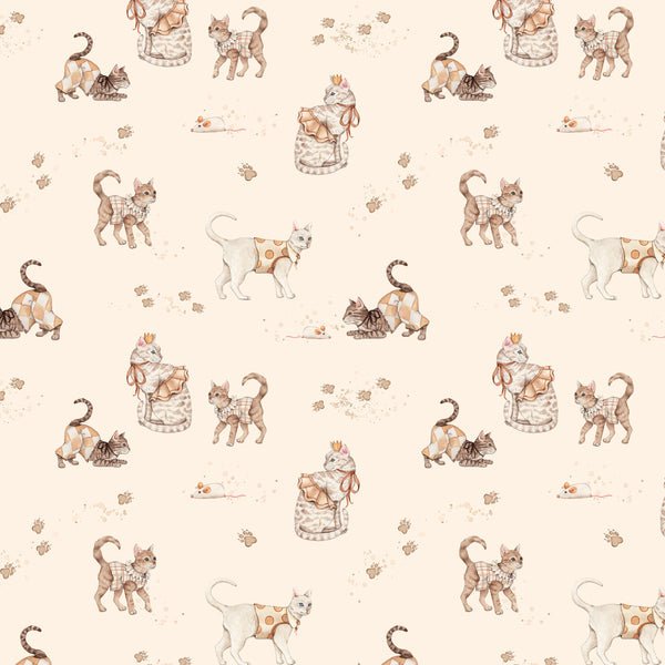 Sew Many Animals - Playful Kittens - Cream - DV8008