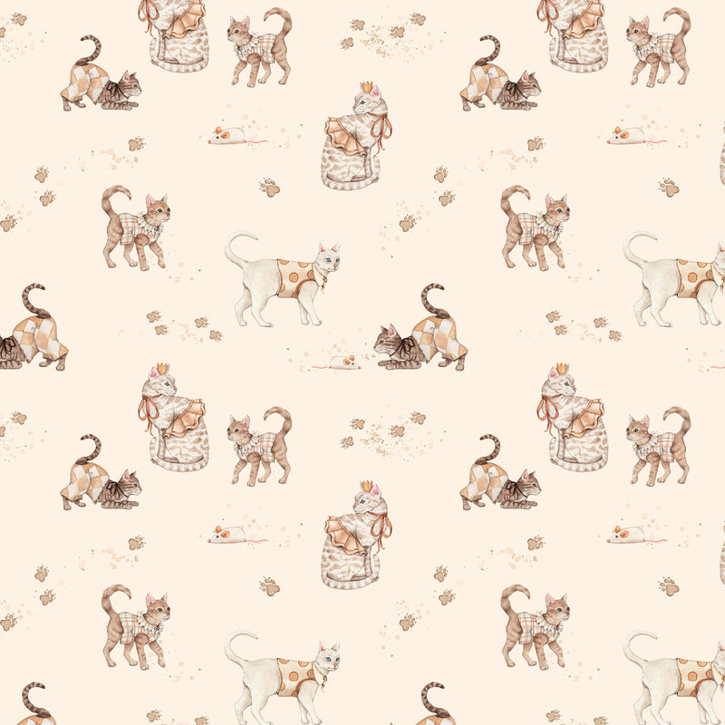 Sew Many Animals - Playful Kittens - Cream - DV8008