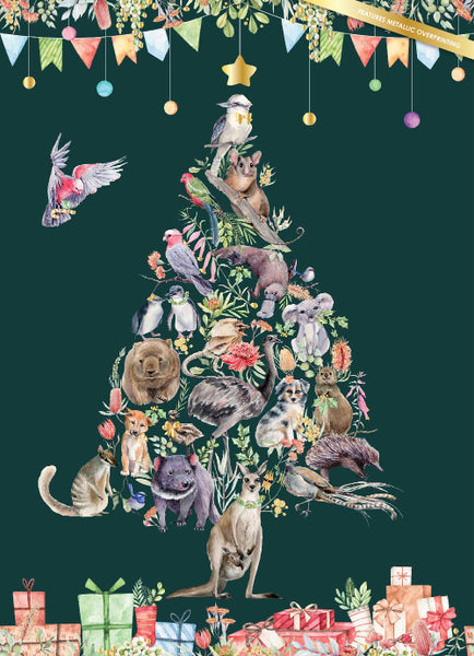 Bush Celebration - Green Metallic Christmas Tree