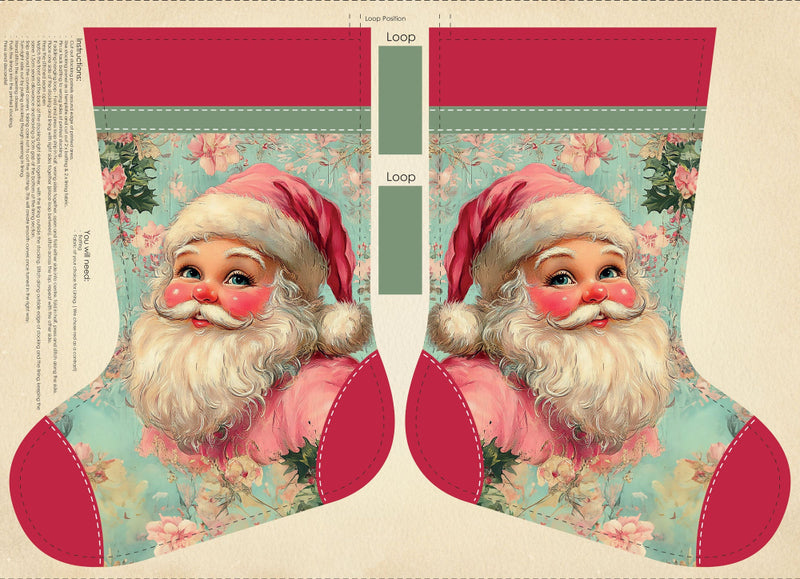 Santa's Symphony - Vintage Santa Stocking