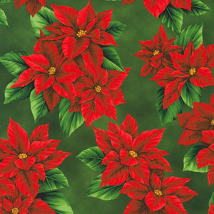 Vintage Christmas - Pine Poinsettias