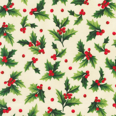 Vintage Christmas - Holly on White