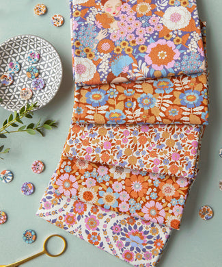 Tilda Wallflower Fat Quarter Bundle - Thristle/Caramel