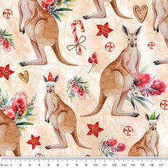 Native Wonderland - Kangaroos Peach