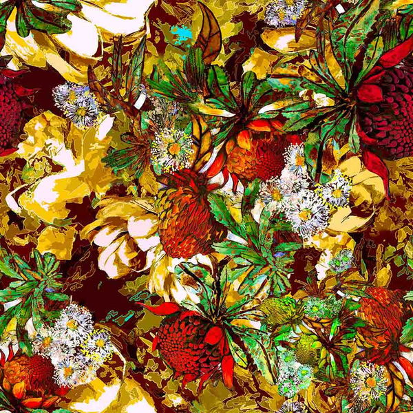 Glorious Gum Blossoms - Waratah Burnt Orange