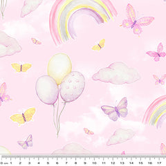 Rainbows & Butterflies - Pink Backing - 108