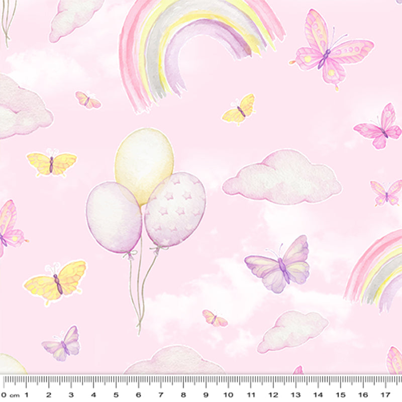 Rainbows & Butterflies - Pink Backing - 108