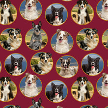 Load image into Gallery viewer, Merino Muster II - Dogs in Red