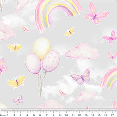Rainbows & Butterflies - Grey Backing - 108