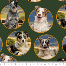 Load image into Gallery viewer, Merino Muster II - Dogs in Green