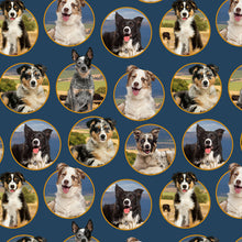 Load image into Gallery viewer, Merino Muster II - Dogs in Blue