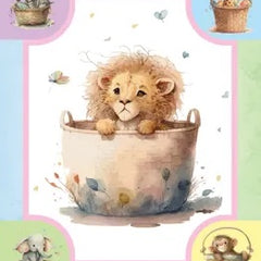 Lion in a Basket Cot Panel
