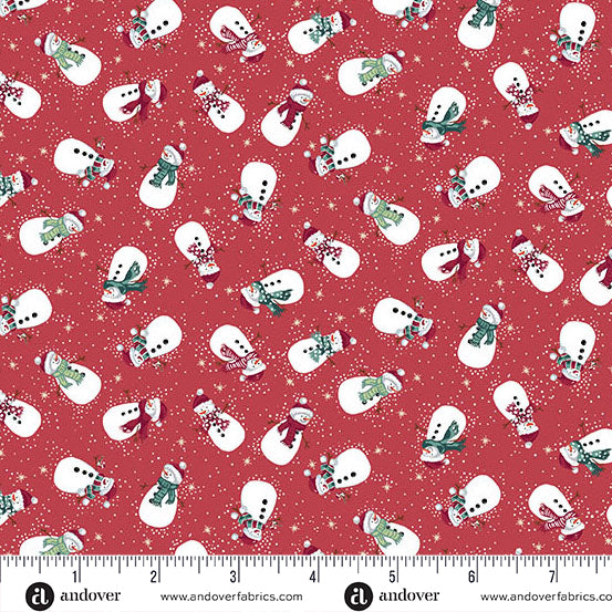 Country Christmas - Snowmen Red