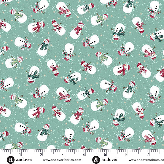 Country Christmas - Snowmen Teal