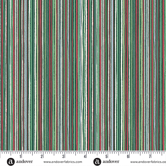 Country Christmas - Fine Stripe Green