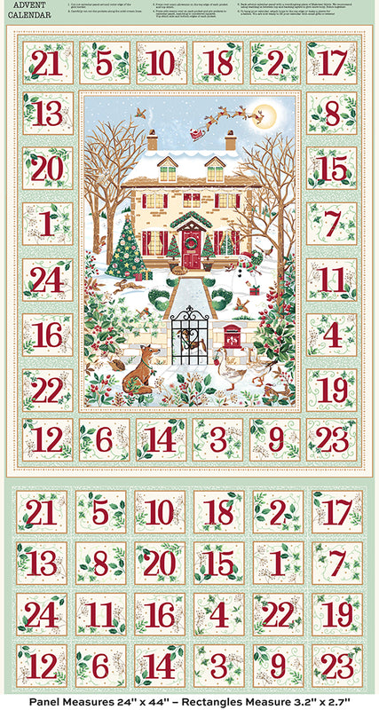 Country Christmas Advent Calendar Green
