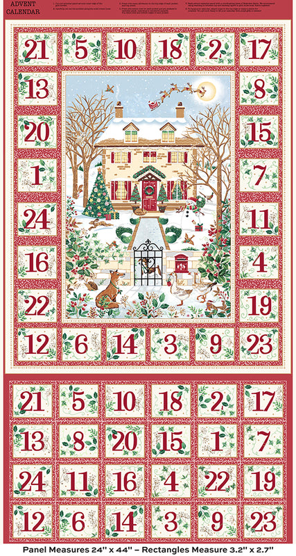 Country Christmas Advent Calendar Red
