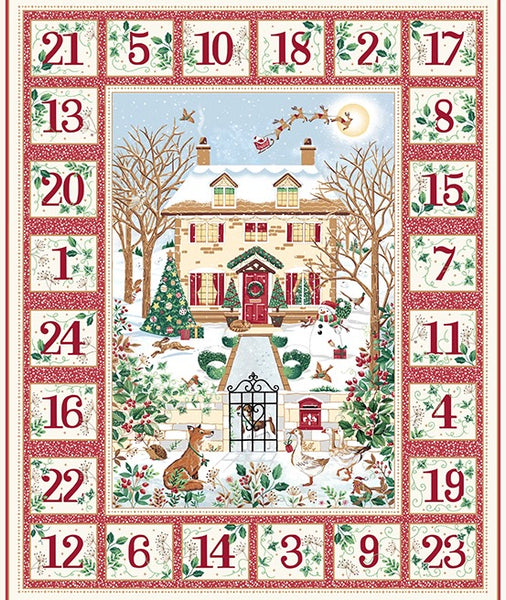 Country Christmas Advent Calendar Red