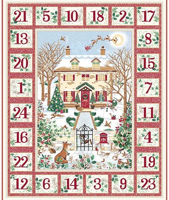 Country Christmas Advent Calendar Red