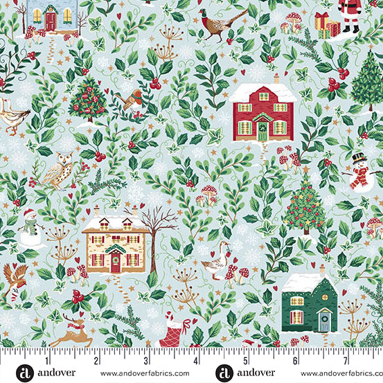 Country Christmas - Cottages Blue