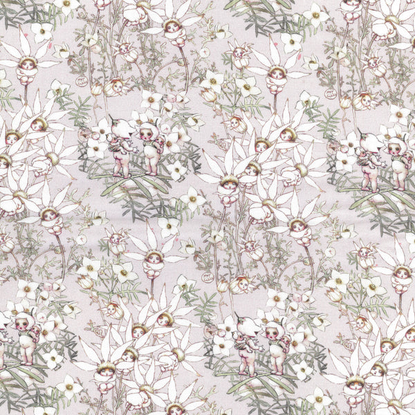 May Gibbs - Pastel Flowers Pink