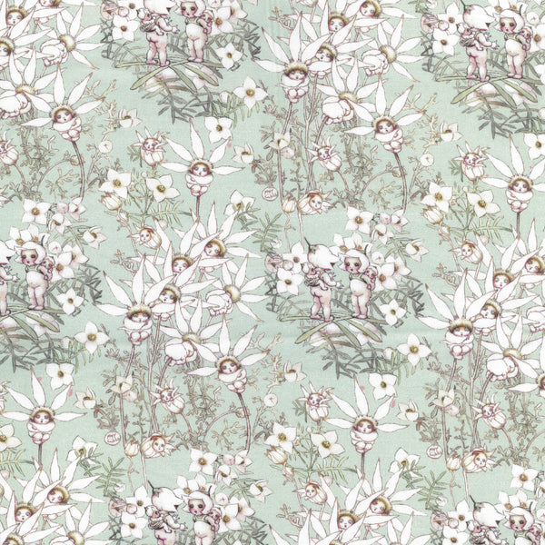 May Gibbs - Pastel Flowers Mint
